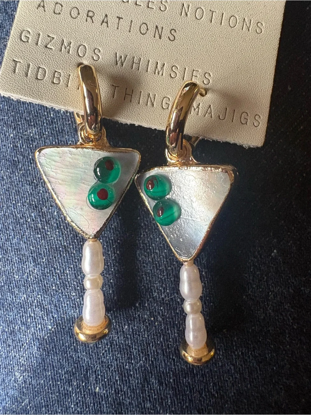Anthropologie Festive Icon Martini Earrings - Picture 3 of 4